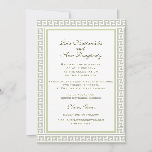 naxos bröllop inbjudningar (Framsida)