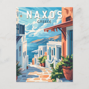 Naxos Greece Travel Art Vintage Vykort