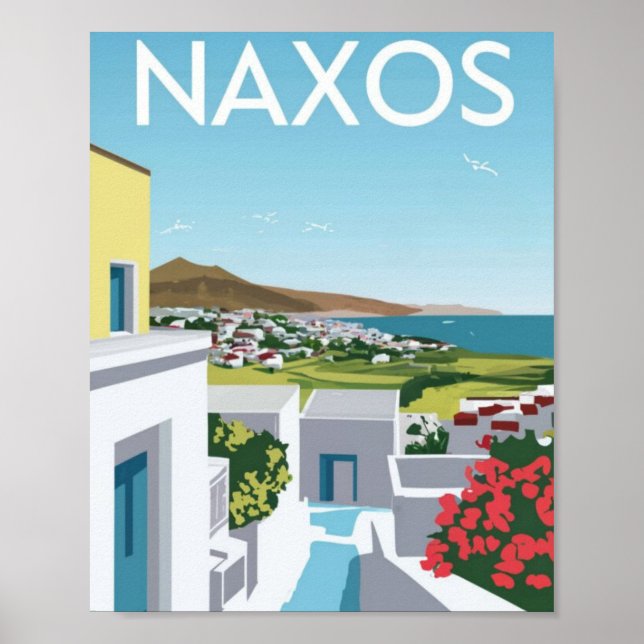 Naxos Greece Travel Poster (Framsidan)