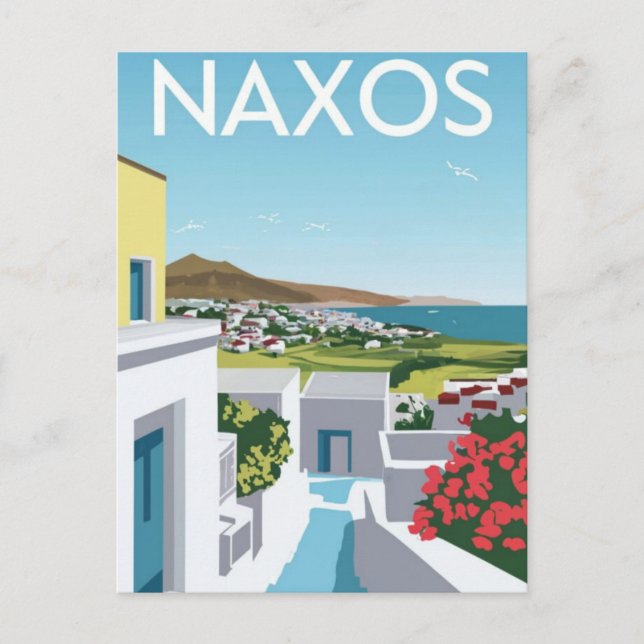 Naxos Greece Travel Vykort (Framsida)