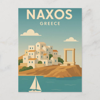 Naxos Greece Vibrant minimalist Vykort