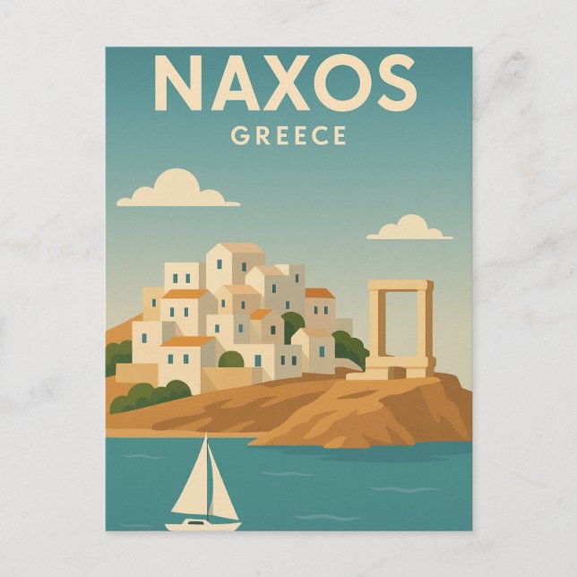Naxos Greece Vibrant minimalist Vykort (Framsida)