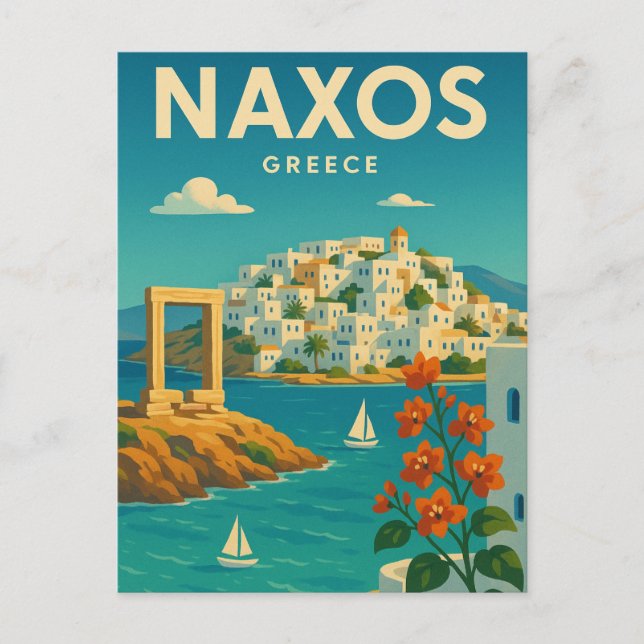 Naxos Greece Vibrant Vykort (Framsida)