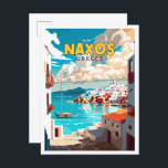 Naxos Greece vintage resor illustration Vykort<br><div class="desc">Naxos Greece vintage resor ställe illustration</div>