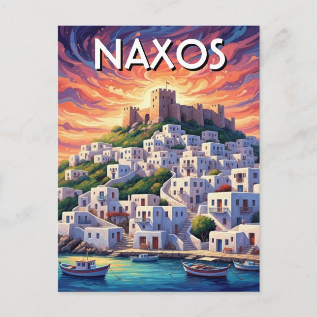 Naxos Grekiska öar Resa Vykort (Framsida)