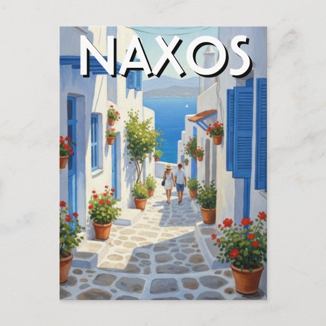 Naxos Grekiska Öar Resa Vykort (Framsida)