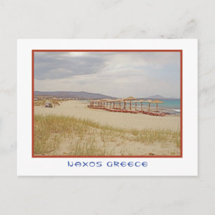 Naxos, Grekland Beach/Beach Loungers & Palapas Vykort
