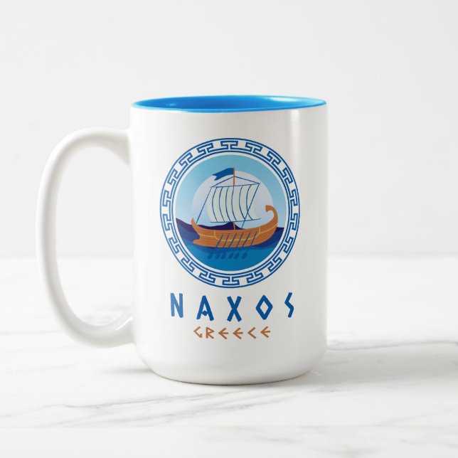 Naxos, Greklands grekiska Frakt Design Två-Tonad Mugg (Vänster)