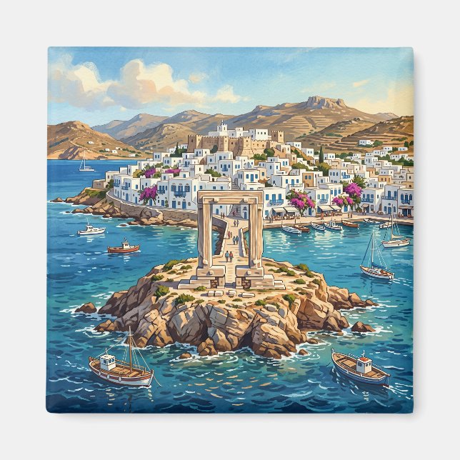 Naxosön Grekland Magnet (Framsidan)