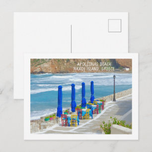 NAXOSÖN, GRIKENLAND/FÄRGGLAD STRAND Postkort Vykort