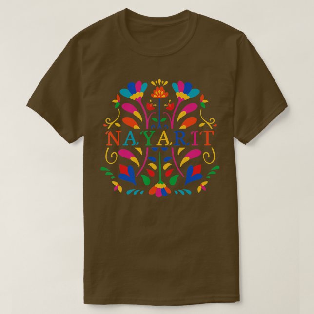 Nayarit Shirt Nayarit Flower Nayarit Otomi Mexico T (Design framsida)