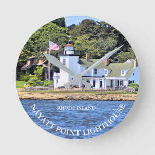 Nayatt Point Lighthouse, Rhode island Clock Rund Klocka