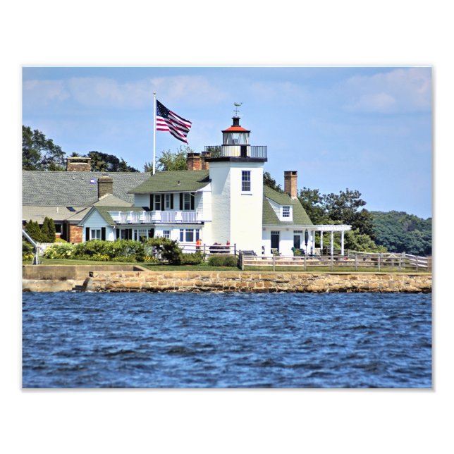 Nayatt Point Lighthouse, Rhode island Photo Print Fototryck (Framsidan)