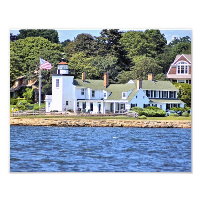 Nayatt Point Lighthouse, Rhode island Photo Print Fototryck (Framsidan)