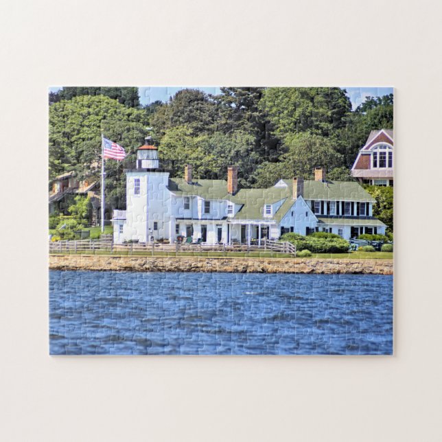 Nayatt Point Lighthouse, Rhode island Puzzle Pussel (Horisontell)