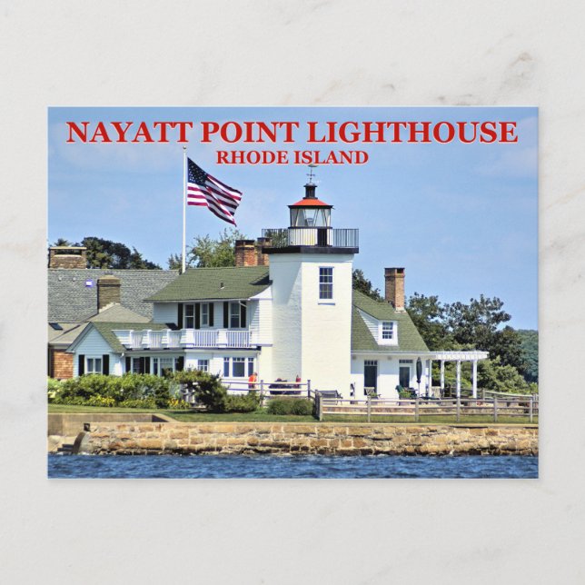 Nayatt Point Lighthouse, Rhode island vykort (Framsida)