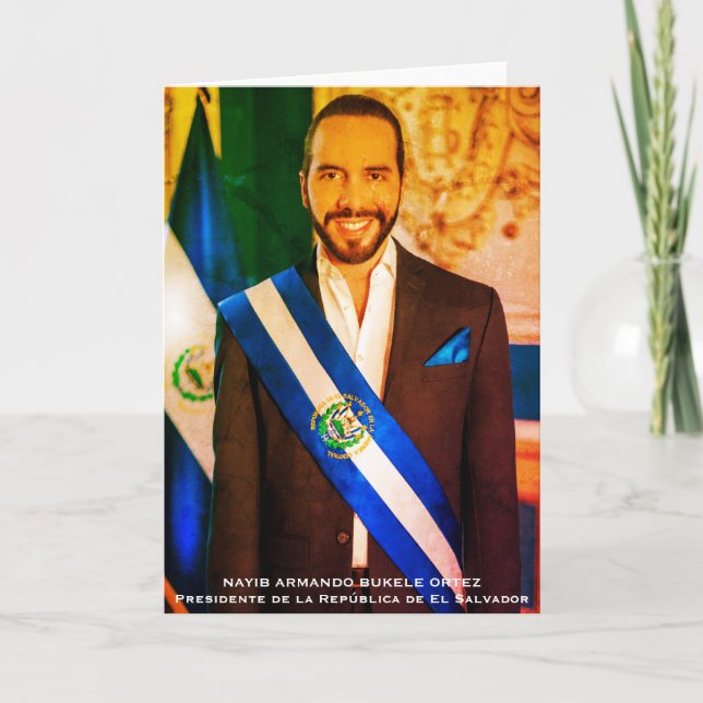 Nayib Bukele, El Salvador Tack Kort (Framsida)
