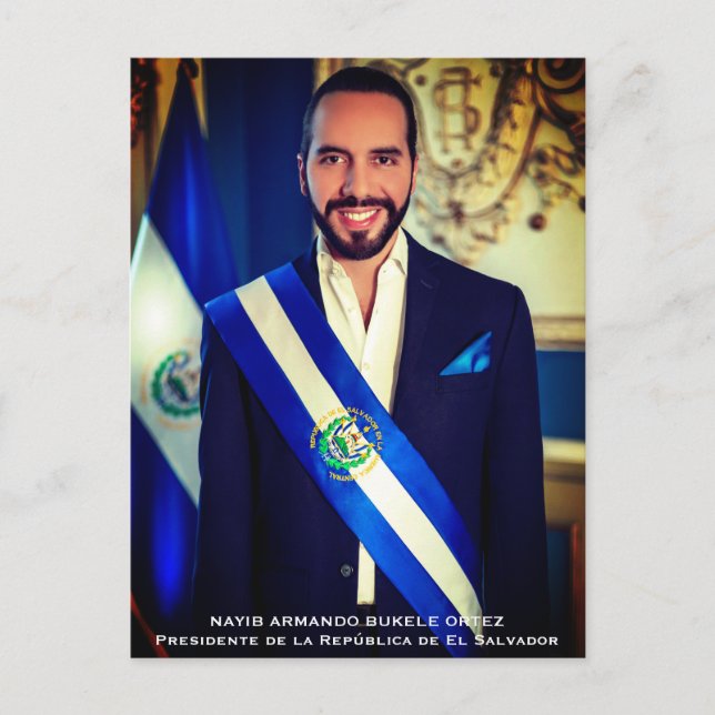 Nayib Bukele, El Salvador Vykort (Framsida)