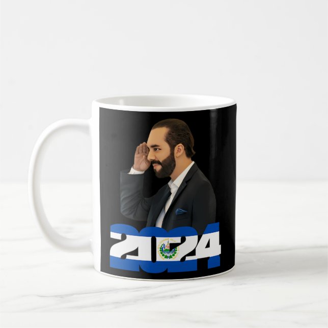 Nayib Bukele Presidente De El Salvador 2024 Kaffemugg (Vänster)