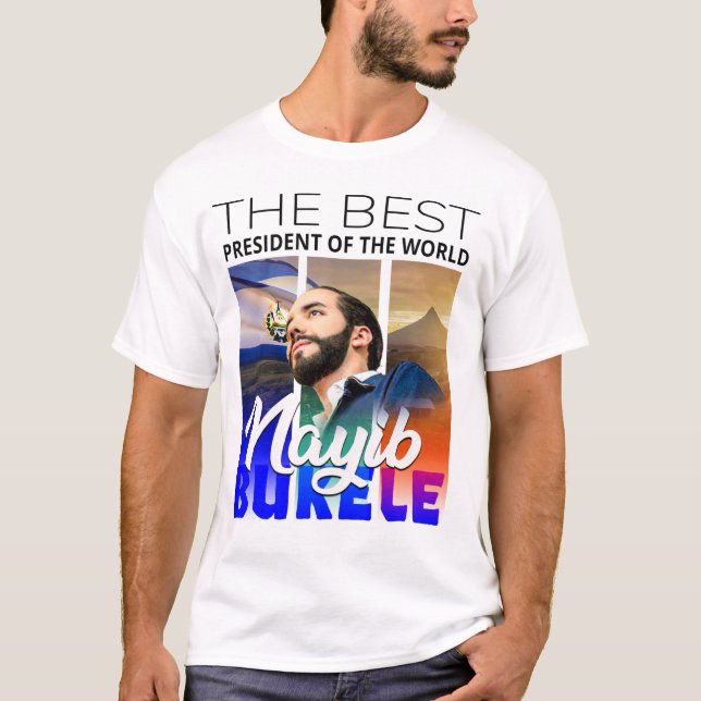 Nayib Bukele Presidente / Diseño El Salvador T Shirt (Framsida)
