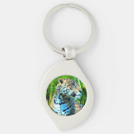 Nayla the Jaguar Swirl Silverfärgad Nyckelring