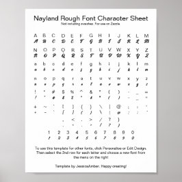 Nayland Rough Font Character Lakan för Zazzle Poster