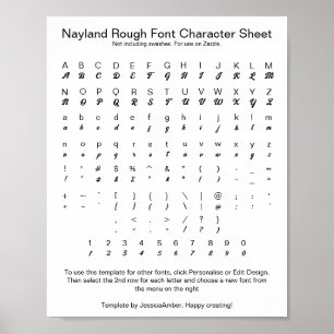 Nayland Rough Font Character Lakan för Zazzle Poster