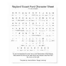 Nayland Swash Font Character Lakan för Zazzle