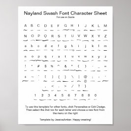 Nayland Swash Font Character Lakan för Zazzle Poster