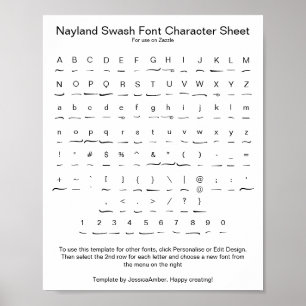Nayland Swash Font Character Lakan för Zazzle Poster