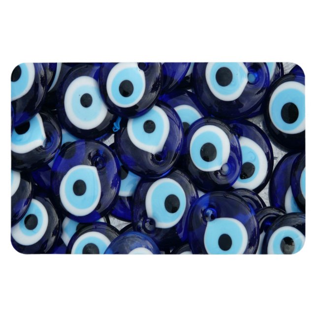 Nazar Amulets Evil Öga Stones Blue Mönster Magnet (Horisontell)