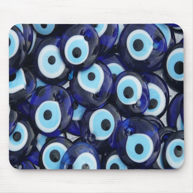 Nazar Amulets Evil Öga Stones Blue Mönster Musmatta (Framsidan)