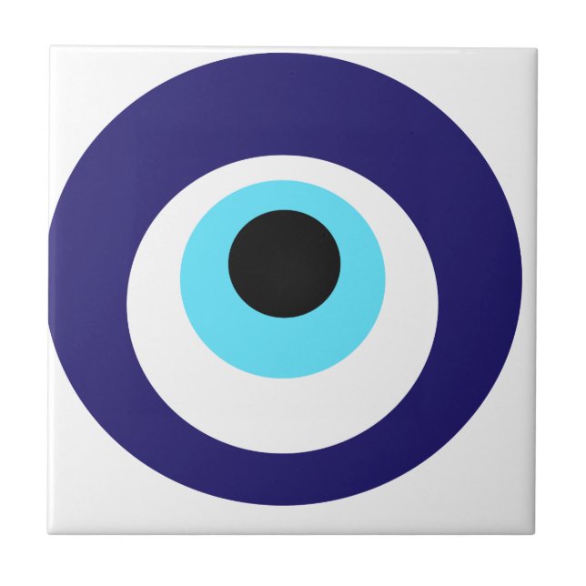 Nazar amulett (den nazar boncuğuen) kakelplatta (Framsidan)