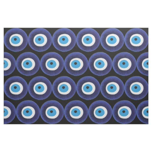 Nazar Evil Öga Protection Amulet Blue Bead Symbol Tyg (Fat Quarter)