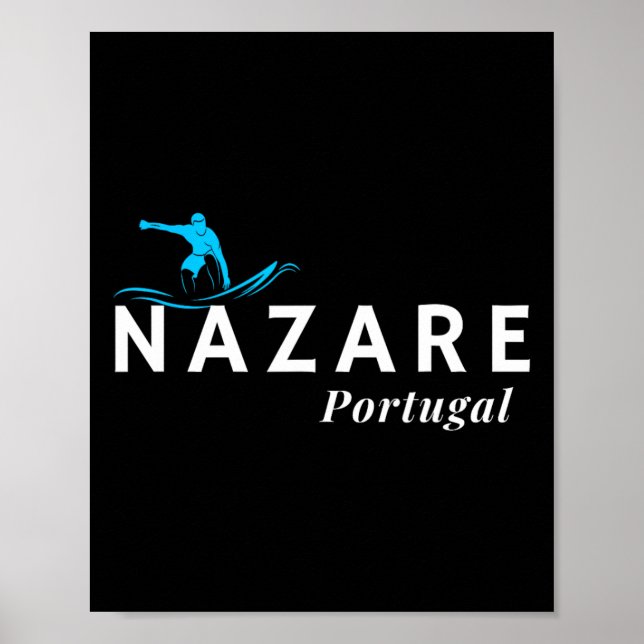 Nazare Portugal Wave Surf Surfing Surfer  Poster (Framsidan)