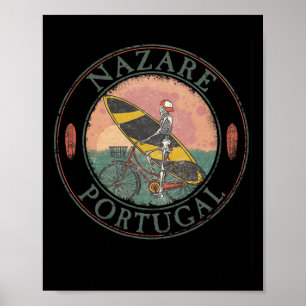 Nazaré Surfare I Portugal Retro I Surfing I Nazaré Poster