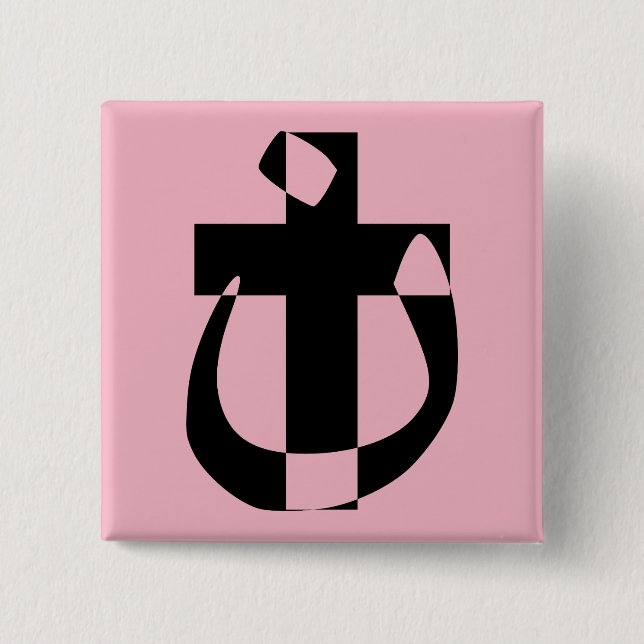 Nazaréensymbol Solidaritet Kristet kors knapp (Framsida)