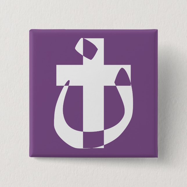 Nazaréensymbol Solidaritet Kristet kors knapp (Framsida)