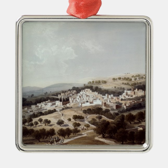 Nazareth som inristas av frottén julgransprydnad metall (Framsidan)