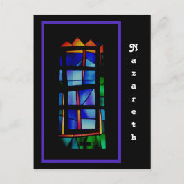 Nazareth Stached Glass Window Postcard Vykort