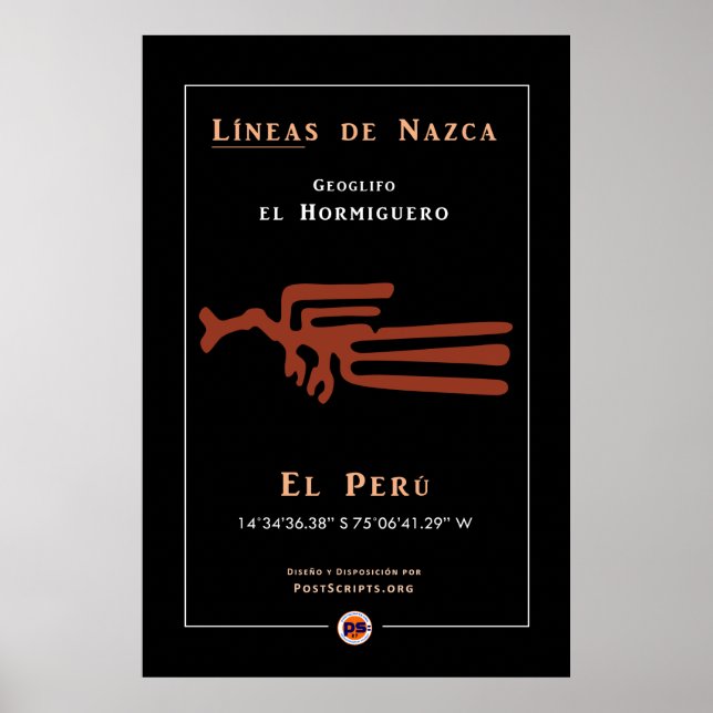 Nazca Geoglyph-Anteater Poster (Framsidan)