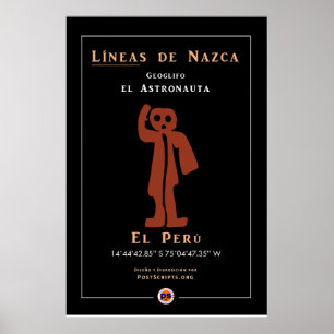 Nazca Geoglyph-Astronaut Poster