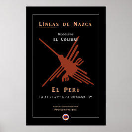Nazca Geoglyph-Hummingbird Poster