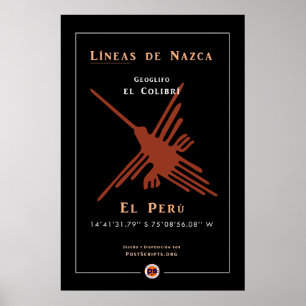 Nazca Geoglyph-Hummingbird Poster