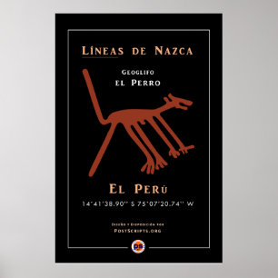 Nazca Geoglyph-Hund Poster