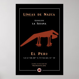 Nazca Geoglyph-Iguana Poster