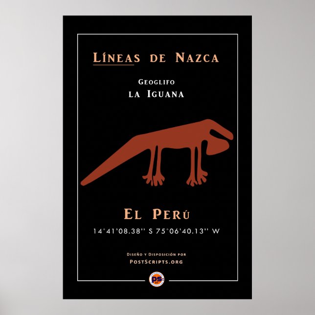 Nazca Geoglyph-Iguana Poster (Framsidan)