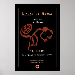Nazca Geoglyph-Monkey Poster