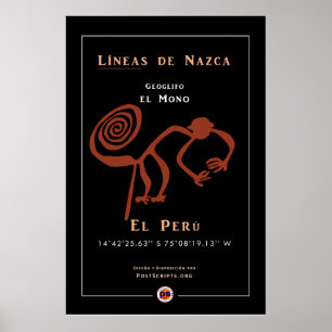 Nazca Geoglyph-Monkey Poster