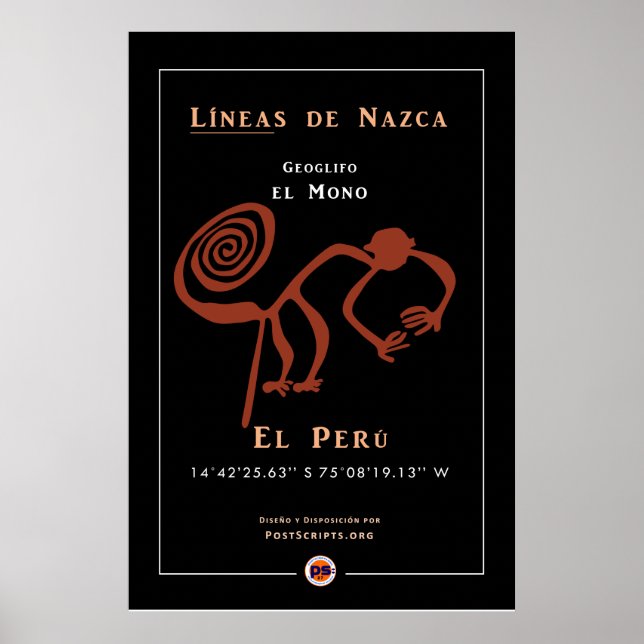 Nazca Geoglyph-Monkey Poster (Framsidan)
